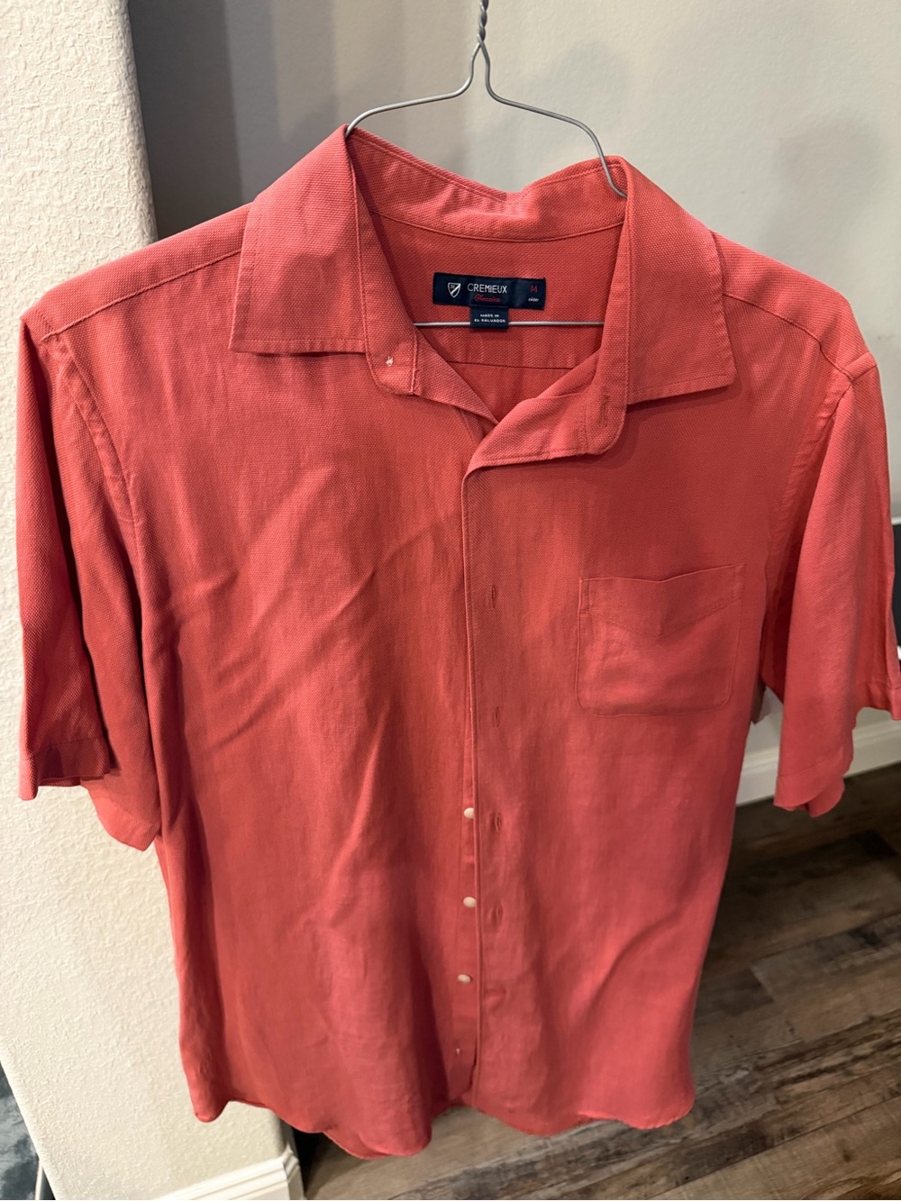 Daniel Cremieux Short-Sleeve Button-Up Shirt in Coral Red